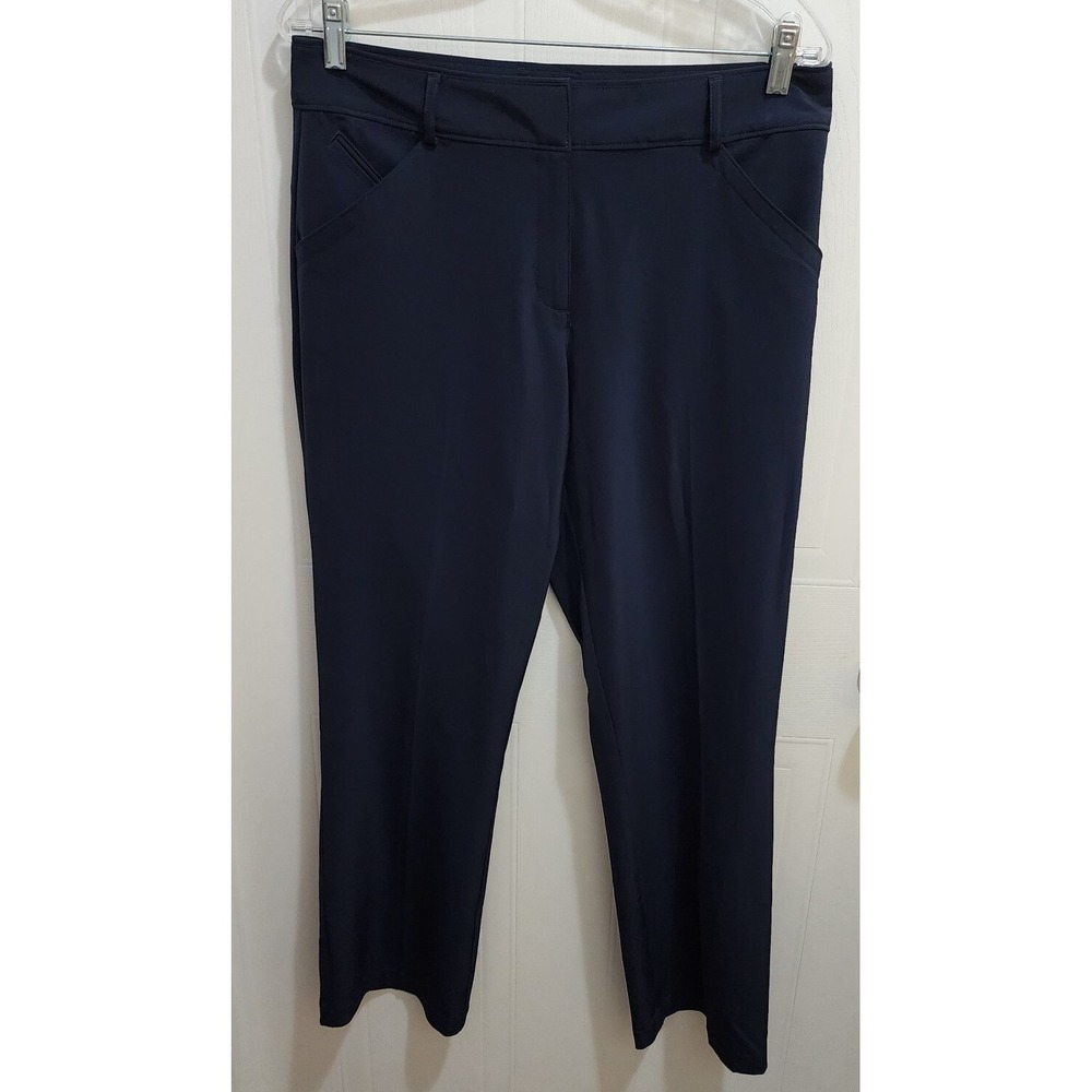 Nike Golf Womens 8 Pants Navy Blue Pockets Flat Front‎ Side Zip Straight Leg